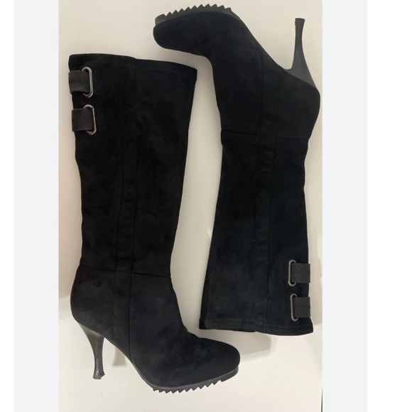 🔥 BCBGeneration PL Bettys Black Faux Suede Tall Womens Boots size 8.5 - Picture 4 of 13